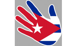 Autocollants : drapeau Cuba main