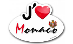 j'aime Monaco (15x11cm) - Sticker/autocollant