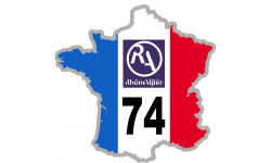 Autocollants : FRANCE 74 Rhône Alpes