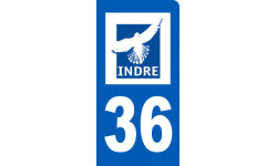 Autocollants : immatriculation 36 motard de l' Indre