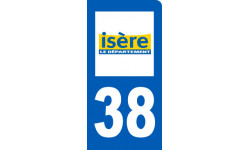 Autocollants : immatriculation 38 de l'Isère