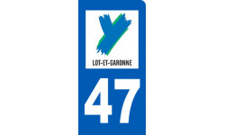 Autocollants : immatriculation motard 47 le Lot et Garonne