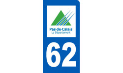 Autocollants : immatriculation motard 62 du Pas de Calais