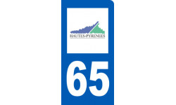 Autocollants : immatriculation motard 65 des Hautes Pyrénées