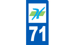 Autocollants : immatriculation motard 71 de la Saône et Loire