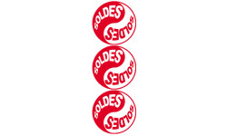 Série YIN YANG SOLDES rouge (3 stickers 9.5x9.5cm) - Sticker/autocoll