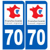 numéro immatriculation 70 région - Sticker/autocollant