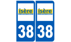 numéro immatriculation 38 (Isère) - Sticker/autocollant