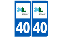 numéro immatriculation 40 (Landes) - Sticker/autocollant
