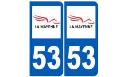 numéro immatriculation 53 (Mayenne) - Sticker/autocollant