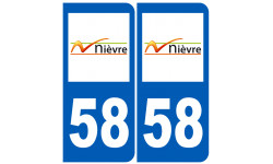 numéro immatriculation 58 (Nièvre) - Sticker/autocollant