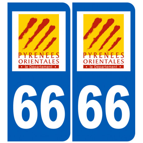 numéro immatriculation 66 (Pyrénées-Orientales) - Sticker/autocolla