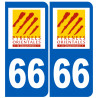 numéro immatriculation 66 (Pyrénées-Orientales) - Sticker/autocolla