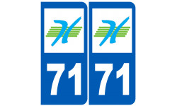 numéro immatriculation 71 (Saône-et-Loire) - Sticker/autocollant