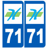 numéro immatriculation 71 (Saône-et-Loire) - Sticker/autocollant