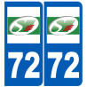 numéro immatriculation 72 (Sarthe) - Sticker/autocollant