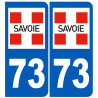 numéro immatriculation 73 (Savoie) - Sticker/autocollant