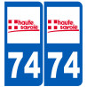 numéro immatriculation 74 (Haute-Savoie) - Sticker/autocollant