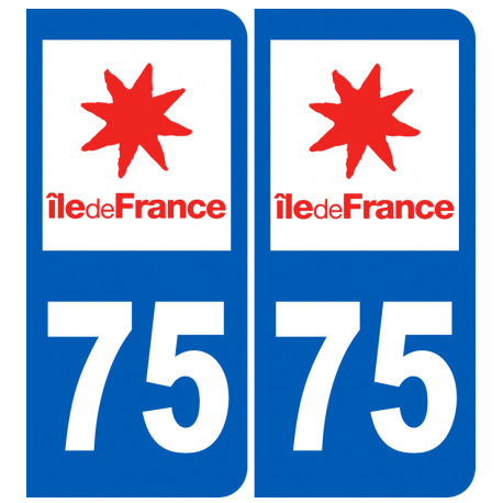 numéro immatriculation 75 (Paris) - Sticker/autocollant