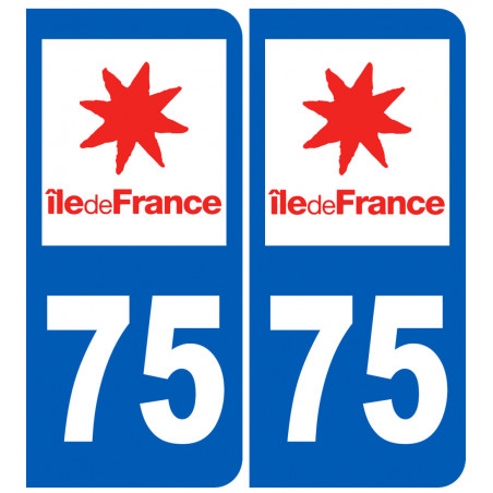 numéro immatriculation 75 (Paris) - Sticker/autocollant
