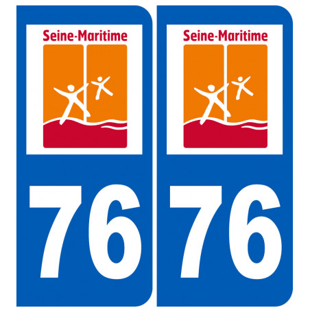 numéro immatriculation 76 (Seine-Maritime) - Sticker/autocollant