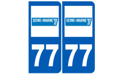numéro immatriculation 77 (Seine-et-Marne) - Sticker/autocollant