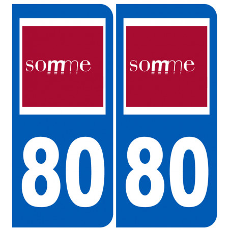 numéro immatriculation 80 (Somme) - Sticker/autocollant