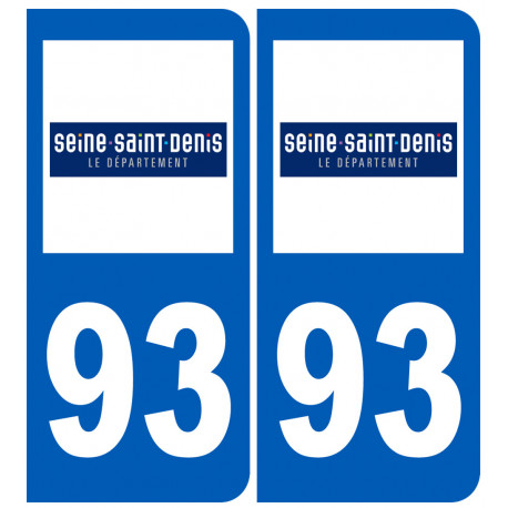 numéro immatriculation 93 (Seine-Saint-Denis) - Sticker/autocollant
