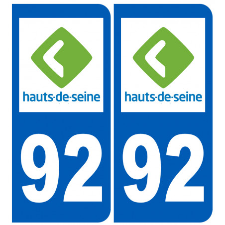 numéro immatriculation 92 (Hauts-de-Seine) - Sticker/autocollant