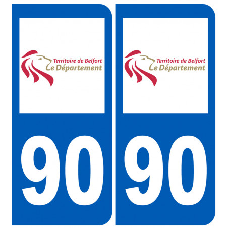 numéro immatriculation 90 (Territoire de Belfort) - Sticker/autocolla