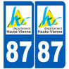 numéro immatriculation 87 (Haute-Vienne) - Sticker/autocollant