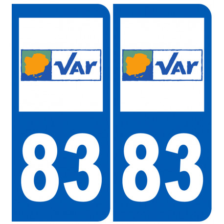 numéro immatriculation 83 (Var) - Sticker/autocollant