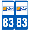 numéro immatriculation 83 (Var) - Sticker/autocollant
