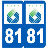 numéro immatriculation 81 (Tarn) - Sticker/autocollant