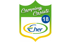 Camping car Cher 18 - 15x11.2cm - Sticker/autocollant