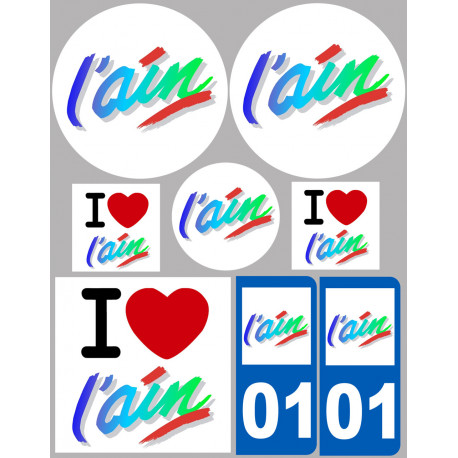 Ain - 8 autocollants variés - Sticker/autocollant Ain - 8 autocollants variés - Sticker/autocollant