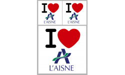 Département de L'Aisne (02) - 3 autocollants "J'aime" - Sticker/autoc