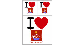 Département Les Hautes Alpes (05) - 3 autocollants "J'aime" - Sticker