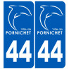 immatriculation 44 Pornichet - Sticker/autocollant