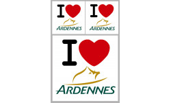Département Ardennes (08) - 3 autocollants "J'aime" - Sticker/autocol