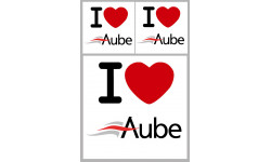 Département Aube (10) - 3 autocollants "J'aime" - Sticker/autocollant