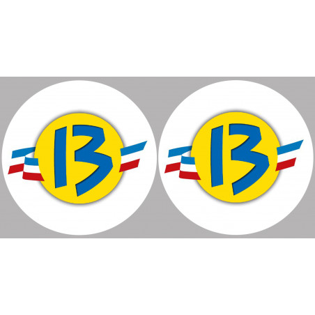 Département Les Bouches du Rhône 13  - 2 logos de 10cm - Sticker/aut