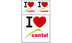 Département Cantal (15) - 3 autocollants "J'aime" - Sticker/autocolla