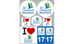 Département 17 La Charente Maritime - 8 autocollants variés - Sticke