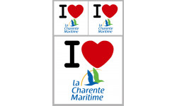 Département La Charente Maritime (17) - 3 autocollants "J'aime" - Sti
