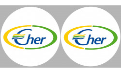 Département Le Cher 18  - 2 logos de 10cm - Sticker/autocollant