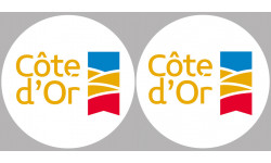 Département La Côte d'Or 21 - 2 autocollants logo - Sticker/autocoll