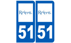 numéro immatriculation 51 Reims - Sticker/autocollant