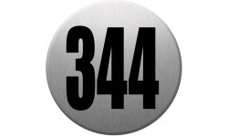 numéroderue344 gris brossé (10cm) - Sticker/autocollant