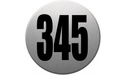 numéroderue345 gris brossé (10cm) - Sticker/autocollant